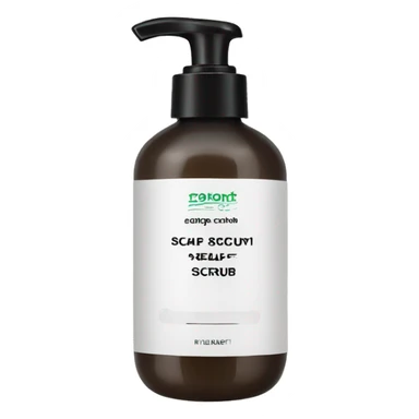 bottle of scalp scrub with label sticker
