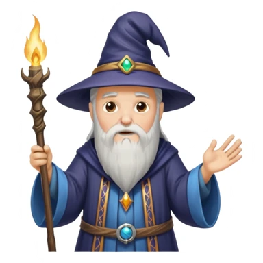 old wizard casting spells sticker