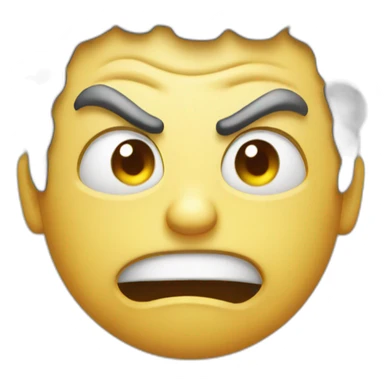 Angry face with smile sticker