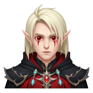 Blood elf deathKight glowing red eyes all clocked in darkness male sticker