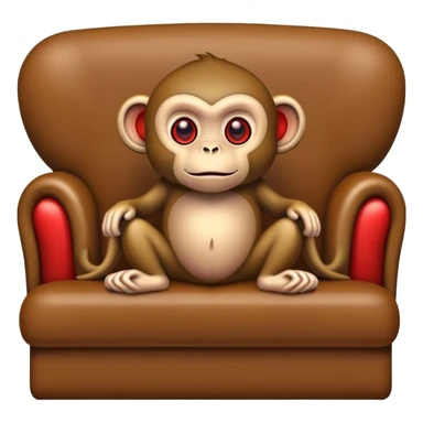 monkey with red eyes on sofa  sticker