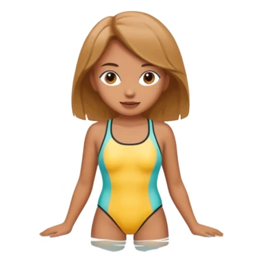 A cartoon girl in swimsuit sticker