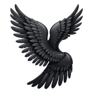 Left black angel wing sticker