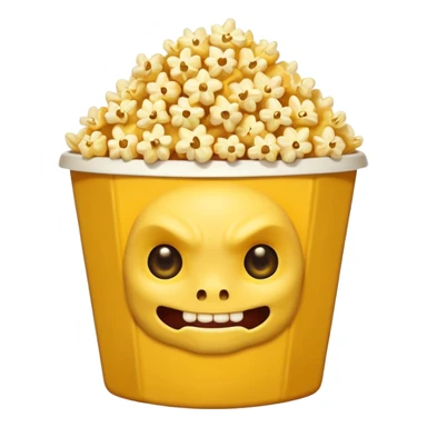 popcorn , with mischief face demon sticker