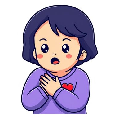 a girl crying in pain holding her chest, heartbreak, emotional pain sticker