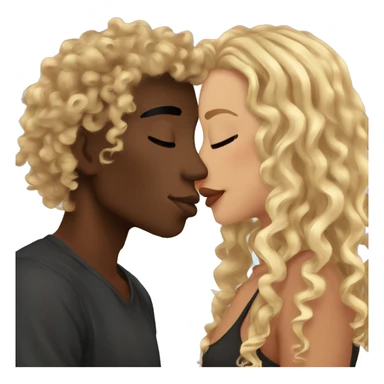 Me kissing my brown skin girlfriend with curly hair. I am black and have a septum piercing, and blonde locs. She has a septum piercing aswell. sticker