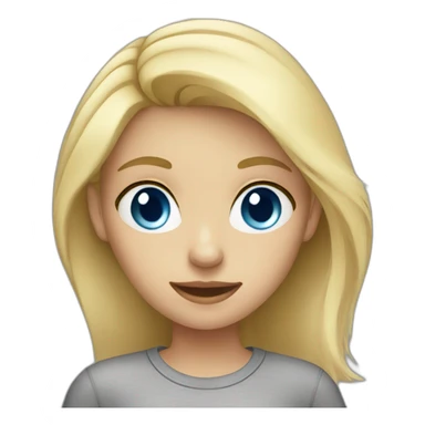 blonde girl with blue eyes in grey shirt sticker
