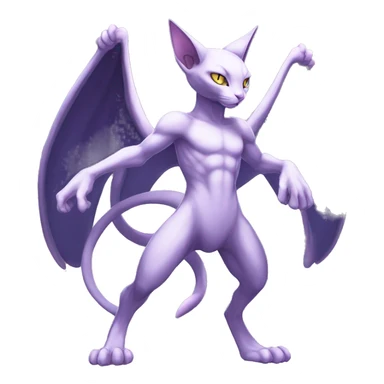 Anthro Mewtwo-Cat-Sphynx-FurSona-Fakemon Nebula Full Body sticker