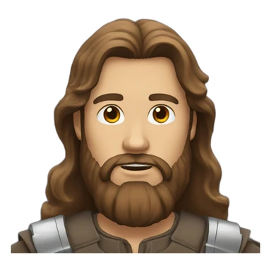 long brown haired bearded man in stark livery sticker