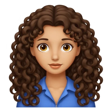 Fille brune cheveux bouclé long peau légèrement bronzé  sticker