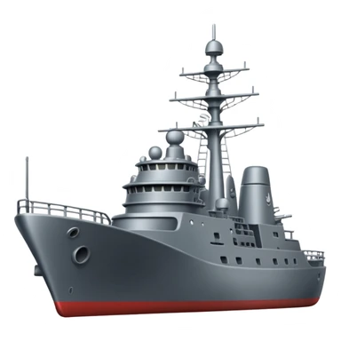 2D Emoji of an frigate sticker