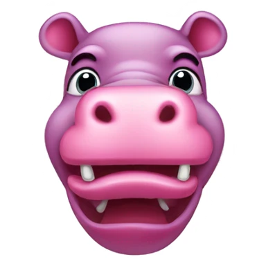 pink hippopotamus  sticker