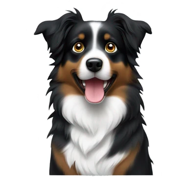 Small black australian shepherd dog Christmas tree sticker