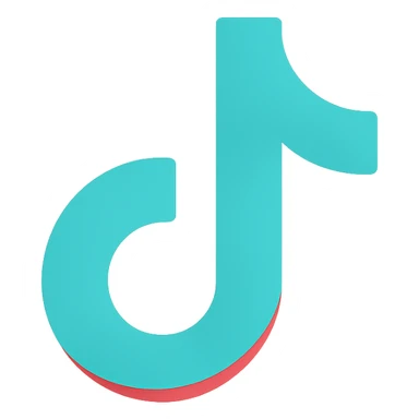 flat color TikTok logo icon, bold and recognizable, no text sticker