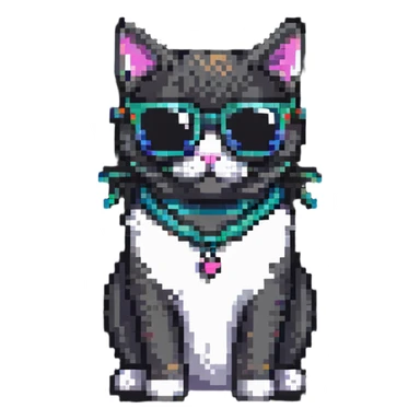 cool cat with sunglasses sticker