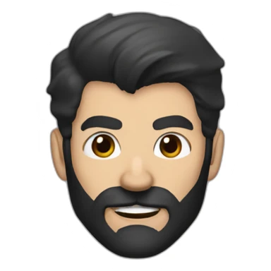 batman head only, with black beard,black hair, and brown eyes in a batman mask. a few white hairs in the beard sticker