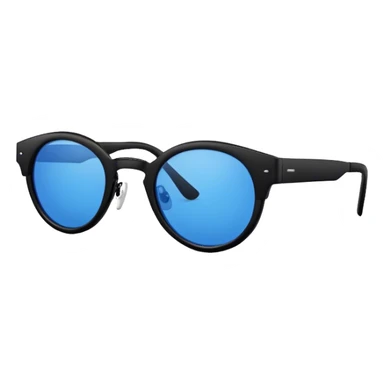 A stylish sunglasses with a bold, modern design, featuring blue lenses and a matte black frame, perfect for a sleek and trendy look. dont add any face, No head, No face sticker