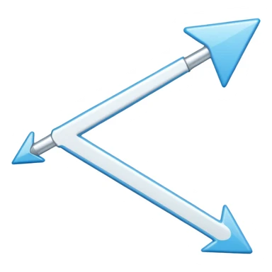 Extremely simplistic white arrow with light blue outline pointing. Make it like the image attached but skinnier sticker
