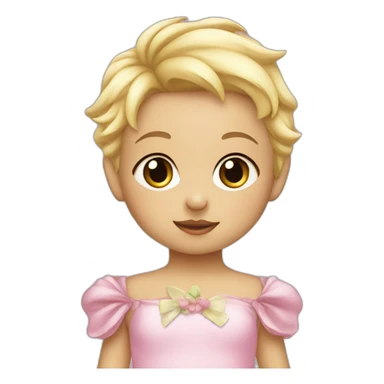 little blonde baby girl in a bird costume sticker