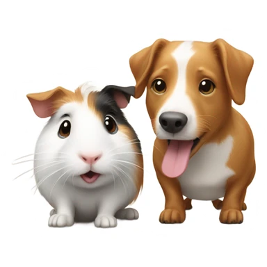 Dog playing with guinea pig sticker