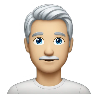 man with short grey hair and blue eyes, light stuble sticker