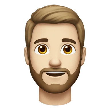 white male short straight brown hair, short beard and light blue eyes sticker