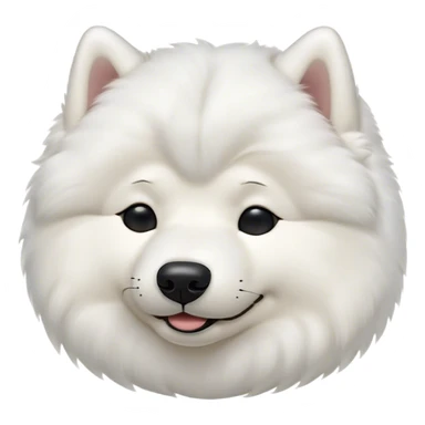 Meme-Worthy Cute Sleeping Samoyed Portrait Emoji, Head resting peacefully with a contented smile, showcasing a delightfully fluffy build and a luxuriously soft pure white Fur, eyes shut in a serene nap, Simplified yet hilariously adorable features, highly detailed, glowing with a soft, drowsy light, high shine, relaxed and utterly lovable, stylized with an air of playful laziness, bright and heartwarming, soft glowing outline, capturing the essence of a comically sleepy companion, so meme-worthy it feels like it could instantly become the next viral sensation of adorable slumber! sticker