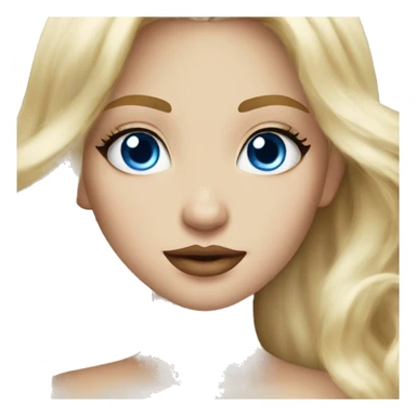 Blonde blue eyes princess big lips sticker