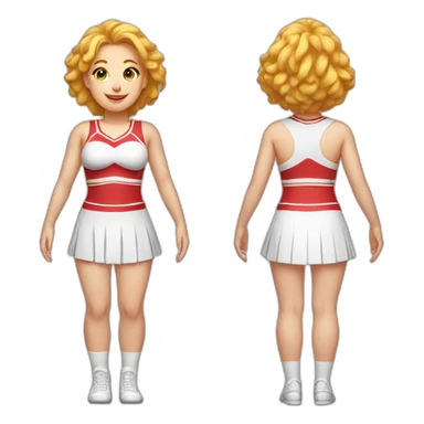 Full body Caucasian curvy cheerleader back and front views sticker