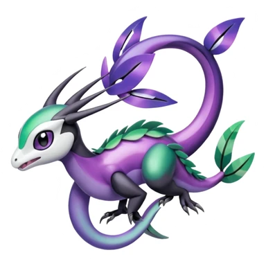 Violet-purple-black-white-gradients Meloetta-Rayquaza-Chatot-Pokémon-Fakémon-creature sticker