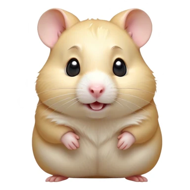 Cinematic Comical Cream Hamster Portrait Emoji, Head tilted dramatically with an exaggeratedly amused expression, featuring a striking cream coat with a luminous sheen, wide, expressive dark eyes filled with playful disbelief, Simplified yet hilariously expressive features, highly detailed, glowing with a slightly sassy glow, high shine, dramatic yet playful, stylized with an air of cheeky mischief, bright and endearing, soft glowing outline, capturing the essence of a spirited and over-the-top hamster, so meme-worthy it feels like it could side-eye its way into internet fame instantly! sticker