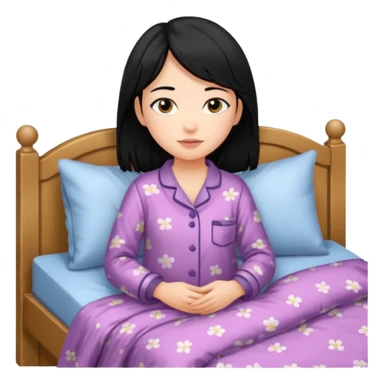 girl going to bed black hair sticker