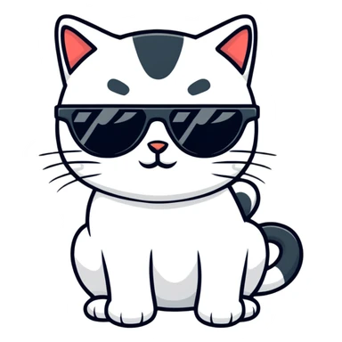 cool cat wearing sunglasses sticker