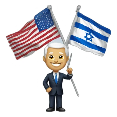 Joe Biden raising Israel flag sticker