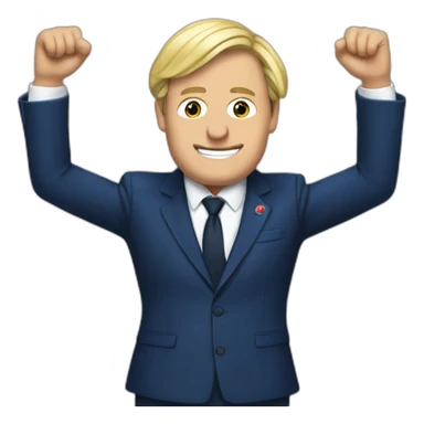 Macron embrasse marine le pen sticker