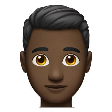 realistic dark-skinned male portrait with short hair sticker