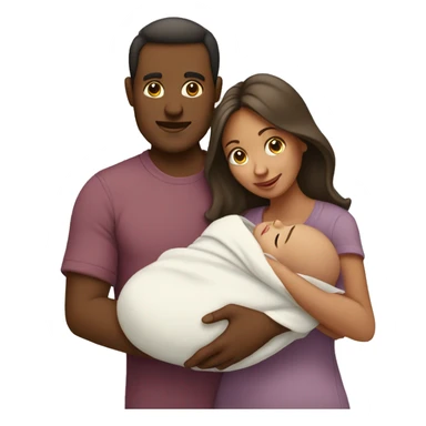men, women in women holding new born baby sticker