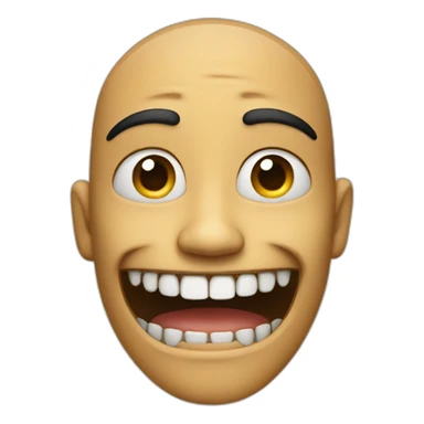 One person with a Big teeth with one black mark on under the nose sticker