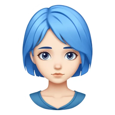 girl with blue hair sticker