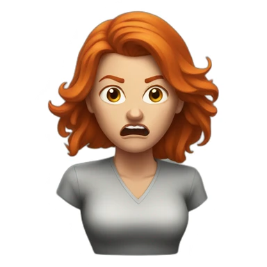 Enraged redheaded woman sticker