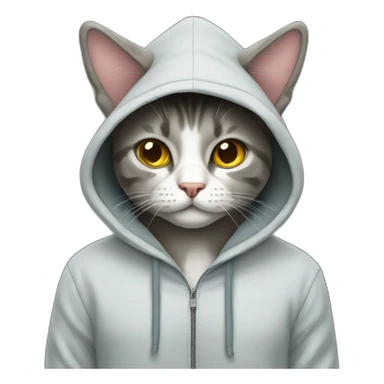 cat in hoodie sticker