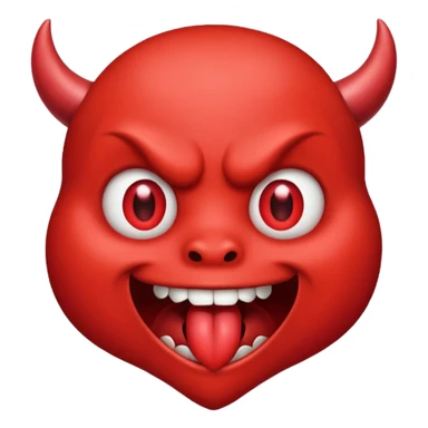 Devil's face? With heart-shaped eyes. An open, drooling mouth. sticker