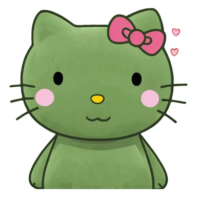 Hello Kitty surrounded by small hearts sticker