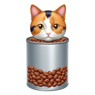 A cat in a can of beans sticker