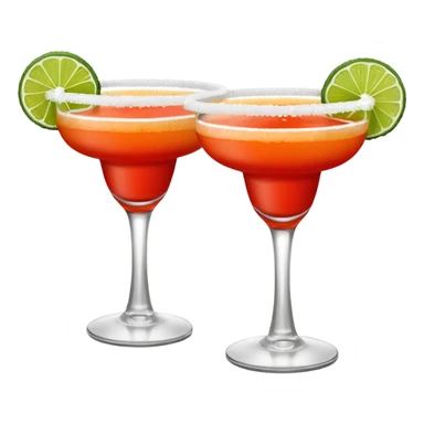 2 margaritas. one normal and one spicy. NO ICE - normal margarita glass with salt on the rim. one should be just with the margarita and the salt. the spicy one should have a small red pepper showing  on top sticker