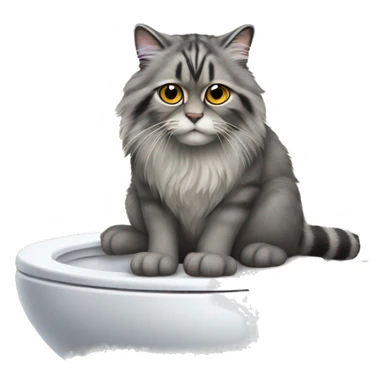 Manul the cat is sitting on a toilet sticker