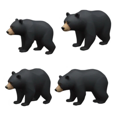 stand Lowpoly black bear with fuel sticker