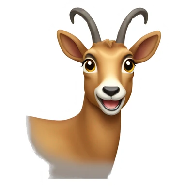 happy smiling brown chamois front sticker