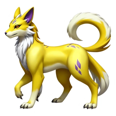 Shiny Elemental Exotic Renamon-Raikou-Liepard-Persian-Pokémon-Fakémon-hybrid-creature (full body) sticker
