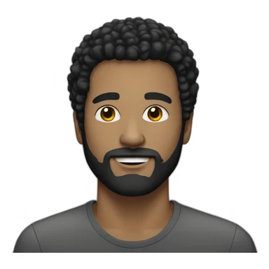 White man with black Afro hair and short beard sticker